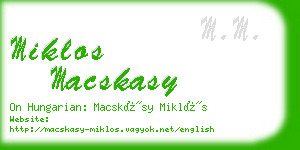 miklos macskasy business card